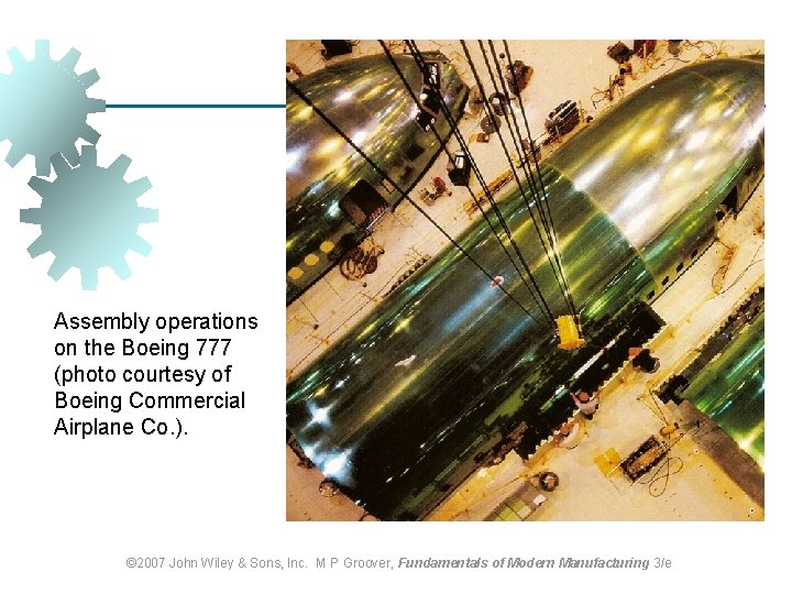 Assembly operations on the Boeing 777 (photo courtesy of Boeing Commercial Airplane Co. ).