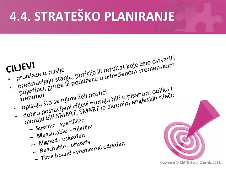 4. 4. STRATEŠKO PLANIRANJE riti a v t s o ele ž e j