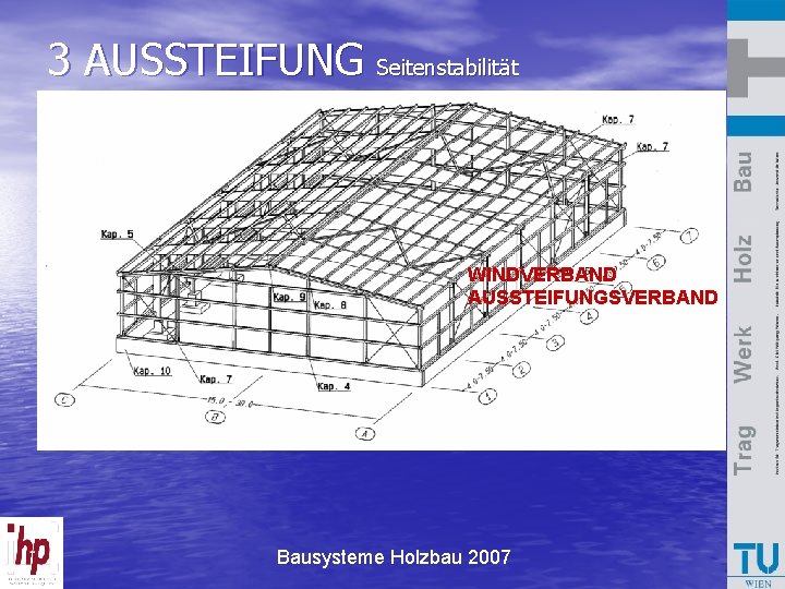 3 AUSSTEIFUNG Seitenstabilität WINDVERBAND AUSSTEIFUNGSVERBAND Bausysteme Holzbau 2007 