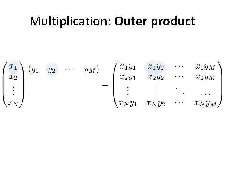 Multiplication: Outer product 