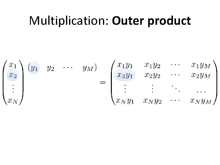 Multiplication: Outer product 