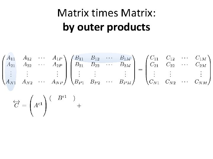 Matrix times Matrix: by outer products 