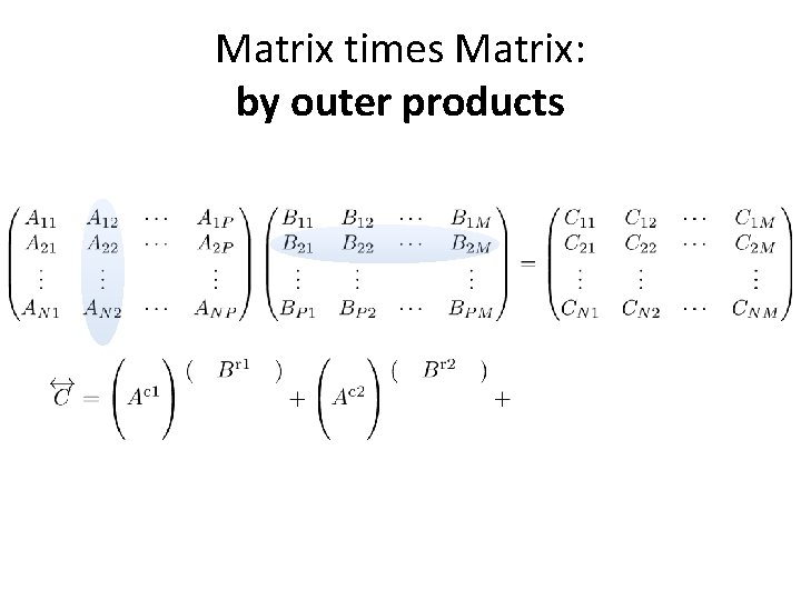 Matrix times Matrix: by outer products 