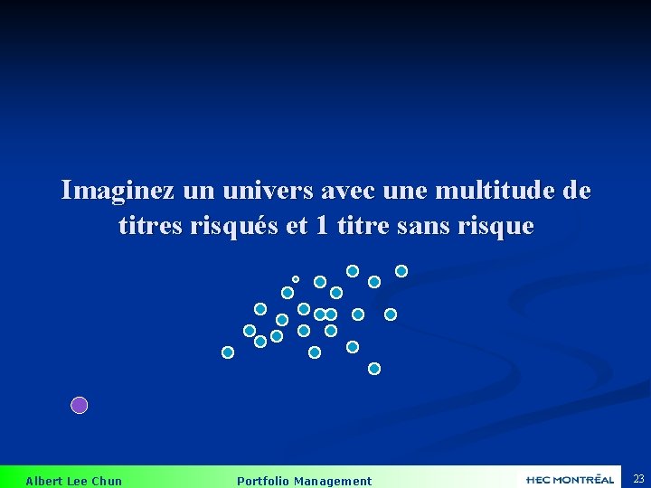 Imaginez un univers avec une multitude de titres risqués et 1 titre sans risque