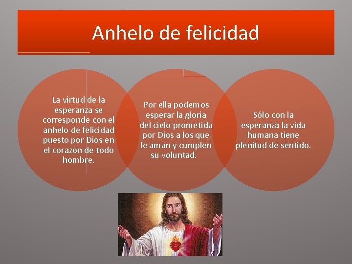 Anhelo de felicidad La virtud de la esperanza se corresponde con el anhelo de