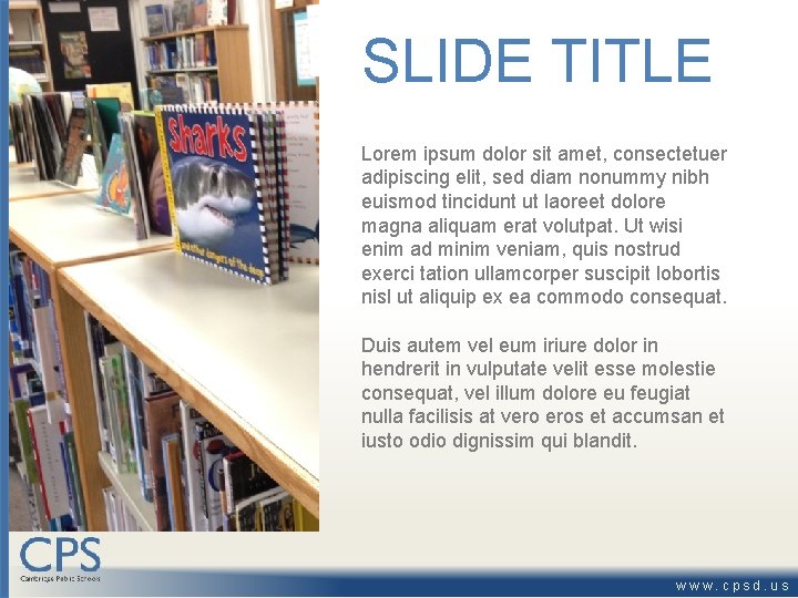 SLIDE TITLE Lorem ipsum dolor sit amet, consectetuer adipiscing elit, sed diam nonummy nibh