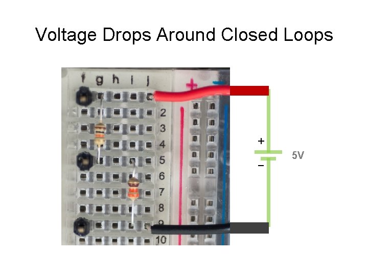 Voltage Drops Around Closed Loops + - 5 V 