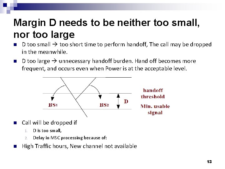 Margin D needs to be neither too small, nor too large n n n