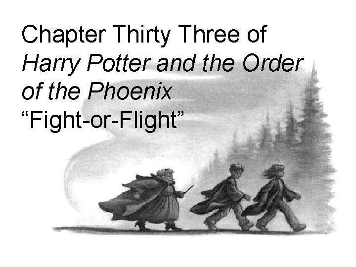 Chapter Thirty Three of Harry Potter and the Order of the Phoenix “Fight-or-Flight” 