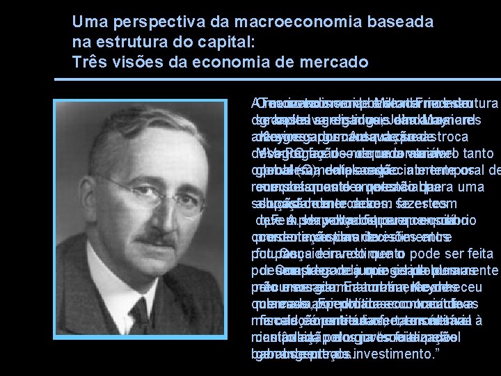 Uma perspectiva da macroeconomia baseada na estrutura do capital: Três visões da economia de