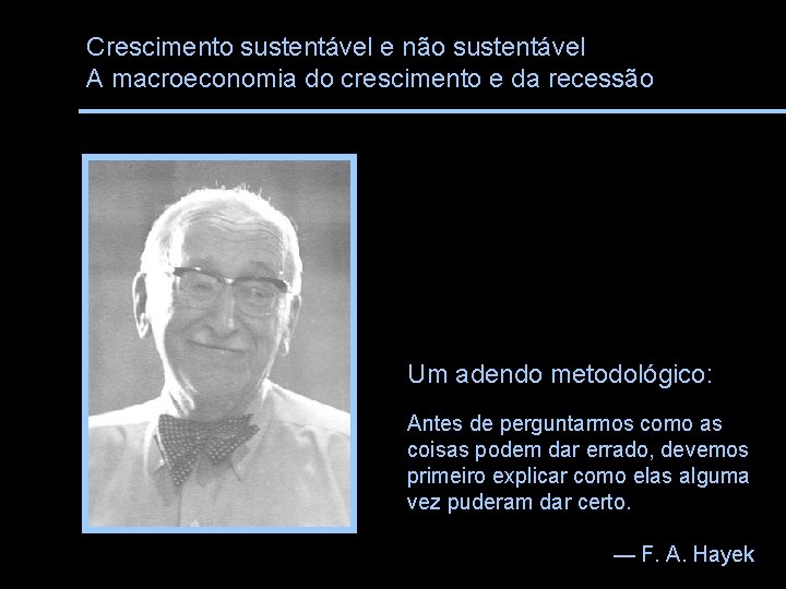 Crescimento sustentável e não sustentável A macroeconomia do crescimento e da recessão Um adendo