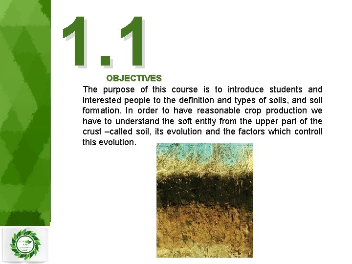 1. 1 OBJECTIVES The purpose of this course is to introduce students and interested