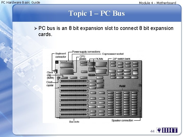 PC Hardware Basic Guide Module 4 - Motherboard Topic 1 – PC Bus Ø
