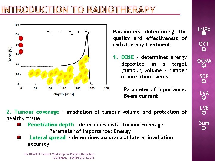 E 1 E 2 E 3 Parameters determining the quality and effectiveness of radiotherapy