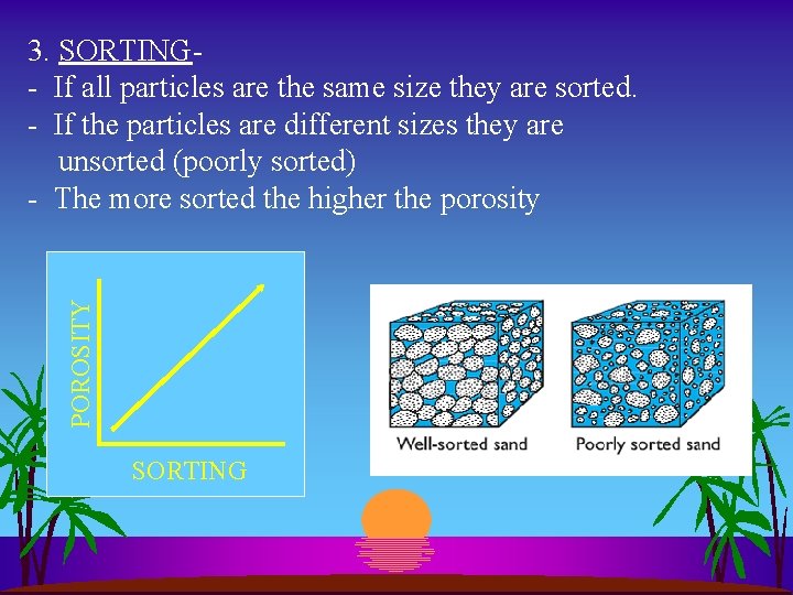 POROSITY 3. SORTING- If all particles are the same size they are sorted. -
