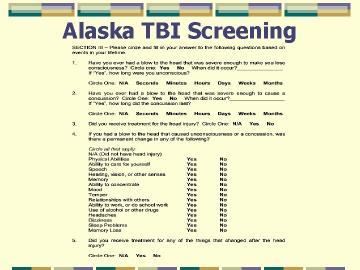 Alaska TBI Screening 