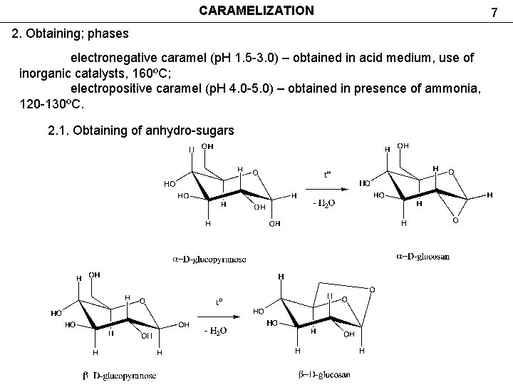 CARAMELIZATION 2. Obtaining; phases electronegative caramel (р. Н 1. 5 -3. 0) – obtained