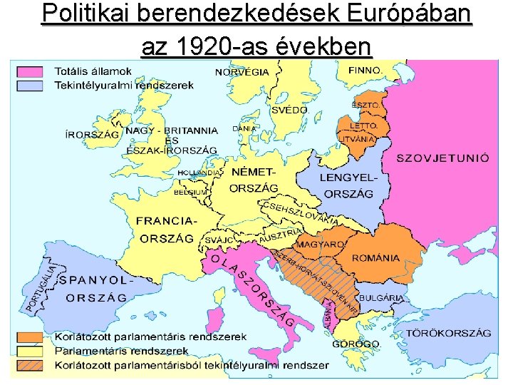 Politikai berendezkedések Európában az 1920 -as években 