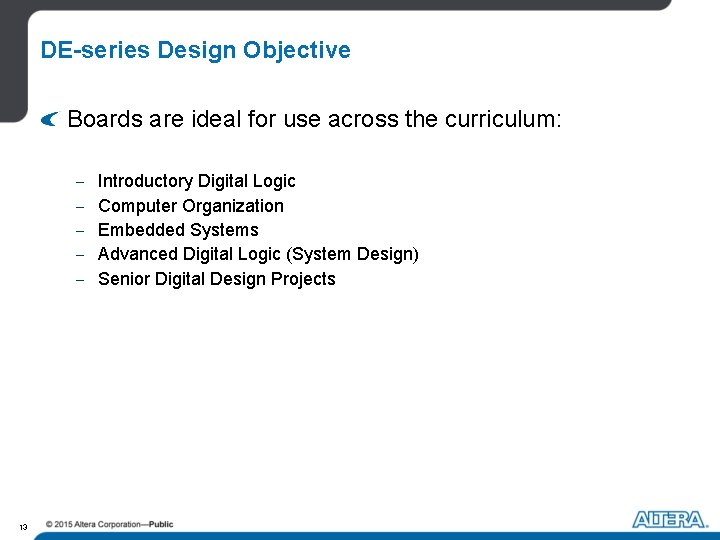 DE-series Design Objective Boards are ideal for use across the curriculum: - 13 Introductory