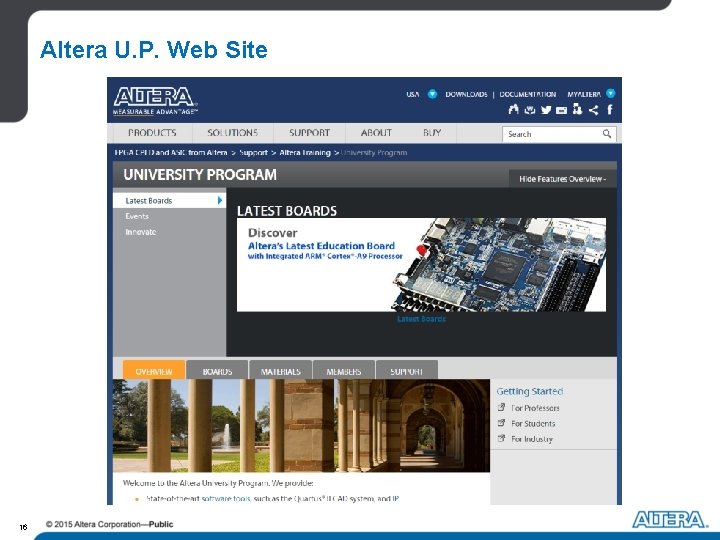 Altera U. P. Web Site 16 