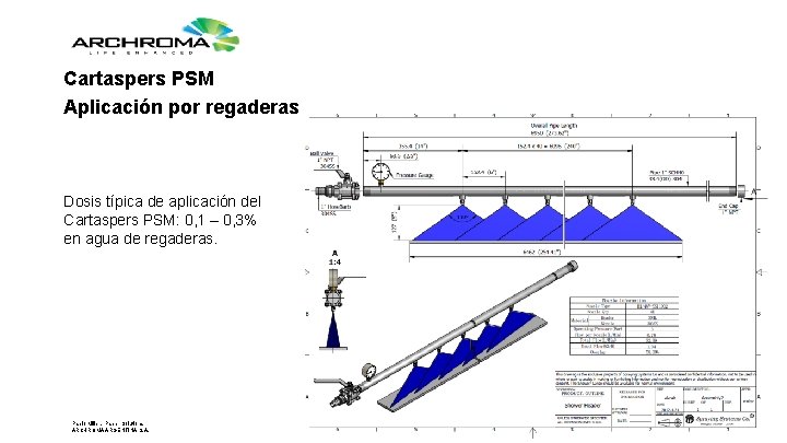 Cartaspers PSM Aplicación por regaderas Dosis típica de aplicación del Cartaspers PSM: 0, 1
