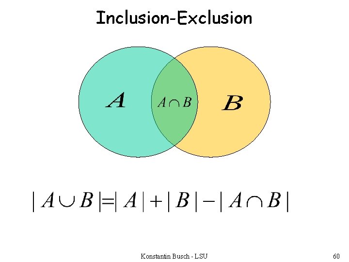 Inclusion-Exclusion Konstantin Busch - LSU 60 