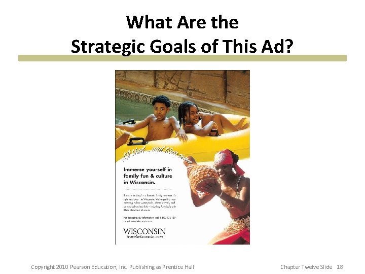 What Are the Strategic Goals of This Ad? Copyright 2010 Pearson Education, Inc. Publishing