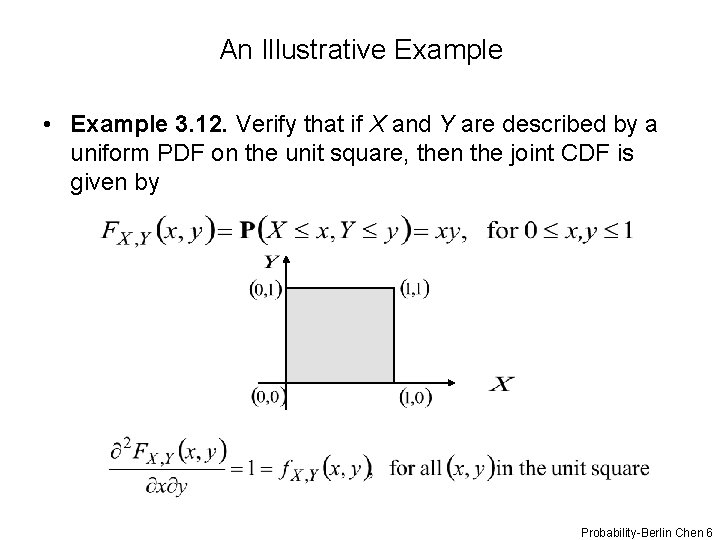 An Illustrative Example • Example 3. 12. Verify that if X and Y are