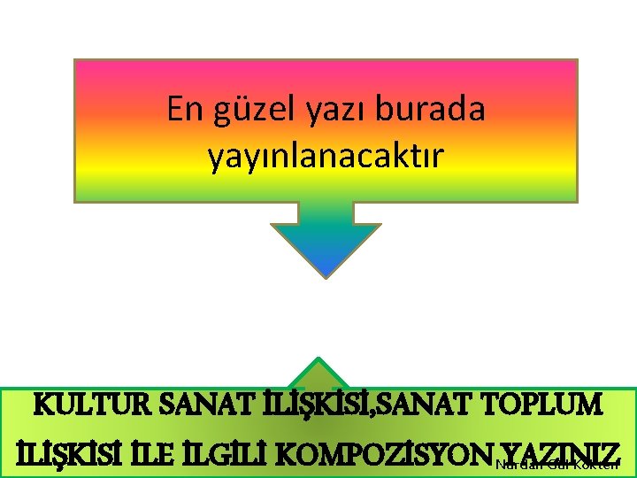 En güzel yazı burada yayınlanacaktır KULTUR SANAT İLİŞKİSİ, SANAT TOPLUM İLİŞKİSİ İLE İLGİLİ KOMPOZİSYON