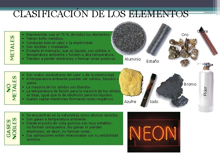  • Son malos conductores del calor y de la electricidad. • A temperatura