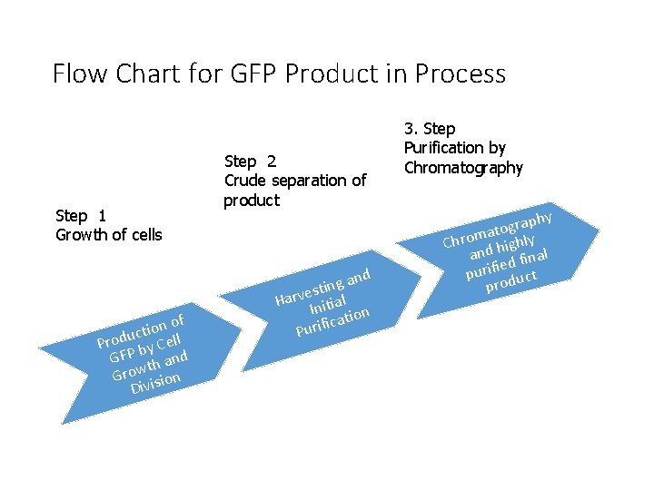 Flow Chart for GFP Product in Process Step 1 Growth of cells of n