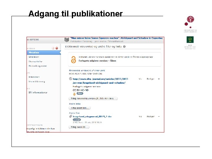 Adgang til publikationer 