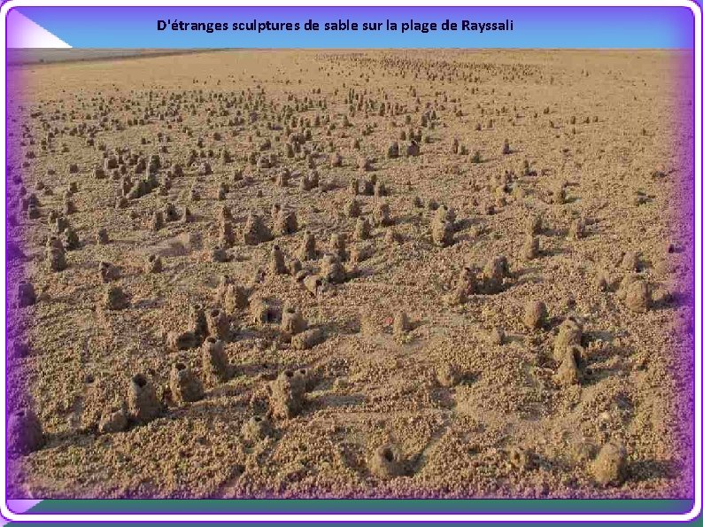 D'étranges sculptures de sable sur la plage de Rayssali 