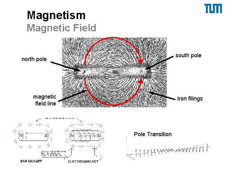 Magnetism Magnetic Field south pole north pole magnetic field line iron filings Pole Transition