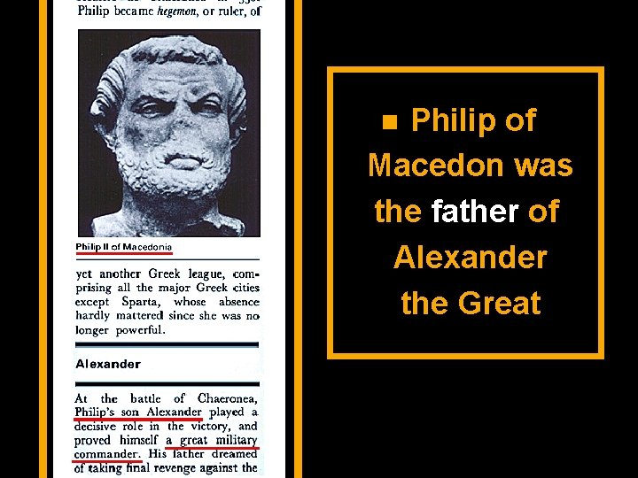 Philip of Macedon was the father of Alexander the Great 