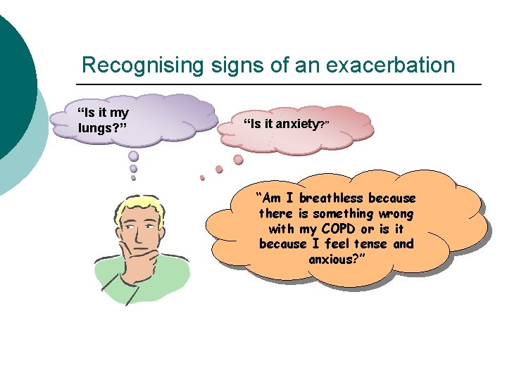 Recognising signs of an exacerbation “Is it my lungs? ” “Is it anxiety? ”