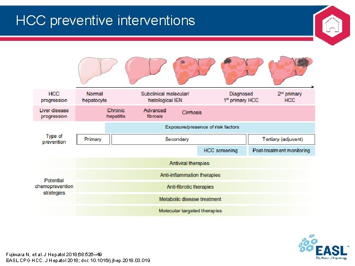 HCC preventive interventions Fujiwara N, et al. J Hepatol 2018; 68: 526– 49 EASL