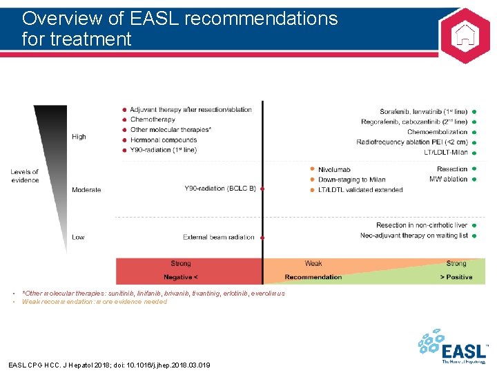 Overview of EASL recommendations for treatment • • *Other molecular therapies: sunitinib, linifanib, brivanib,