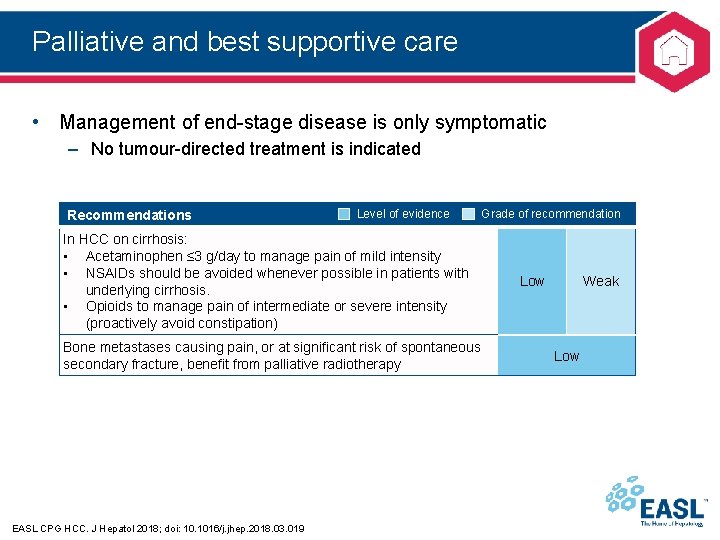 Palliative and best supportive care • Management of end-stage disease is only symptomatic –