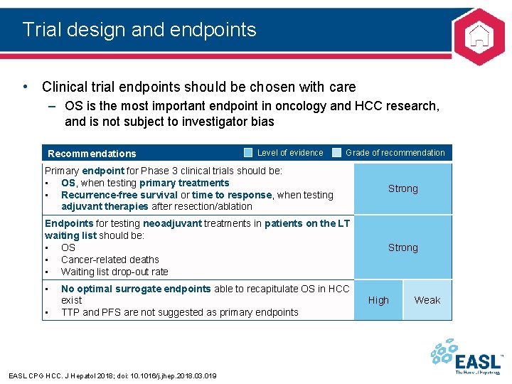 Trial design and endpoints • Clinical trial endpoints should be chosen with care –