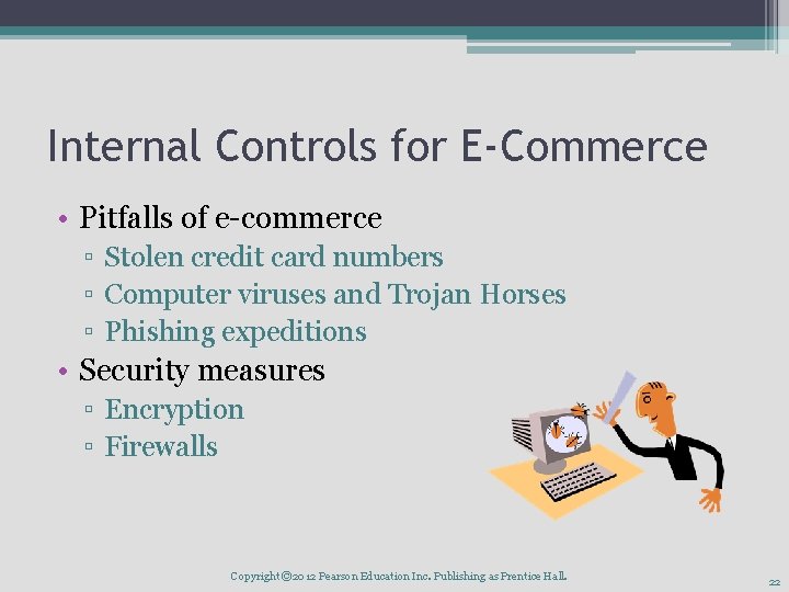 Internal Controls for E-Commerce • Pitfalls of e-commerce ▫ Stolen credit card numbers ▫ Internal Controls for E-Commerce • Pitfalls of e-commerce ▫ Stolen credit card numbers ▫