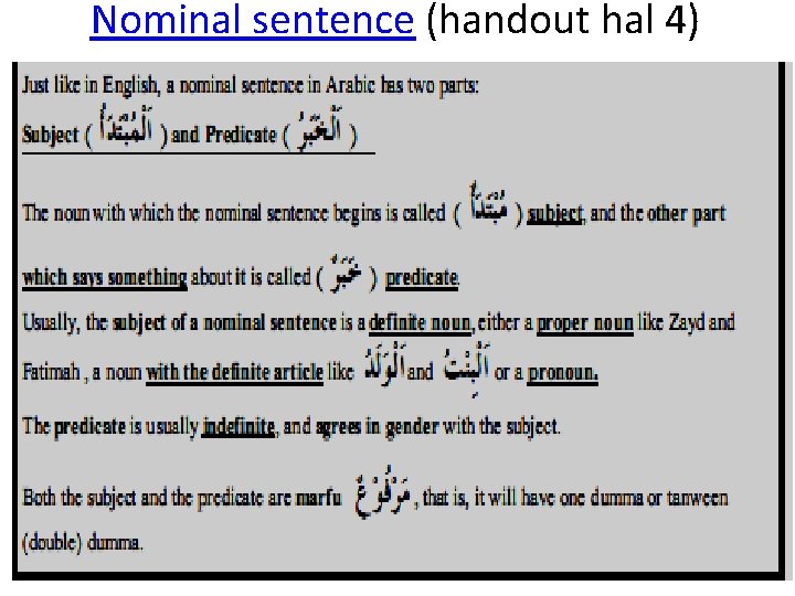 Nominal sentence (handout hal 4) 