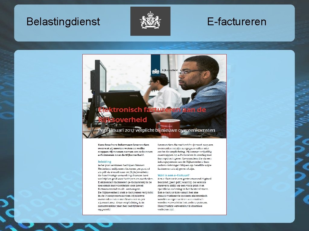 Belastingdienst E-factureren Folder over e-facturen 