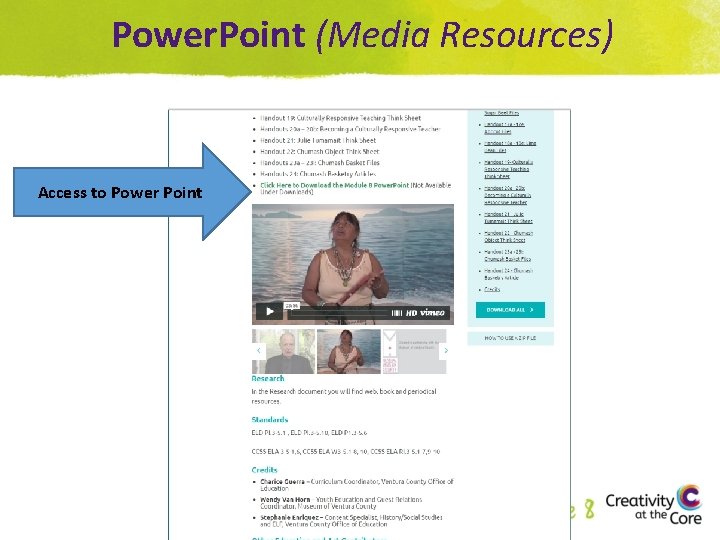 Power. Point (Media Resources) Access to Power Point 