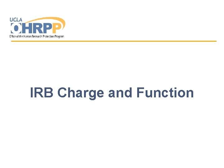 IRB Charge and Function 