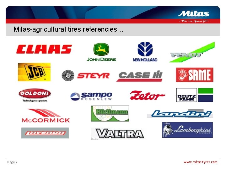 Mitas-agricultural tires referencies… Page 7 www. mitas-tyres. com 