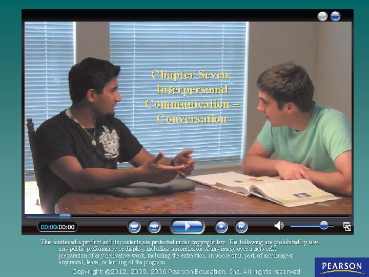 Chapter Seven: Interpersonal Communication – Conversation This multimedia product and its contents are protected