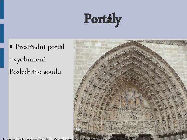 Portály • Prostřední portál - vyobrazení Posledního soudu 