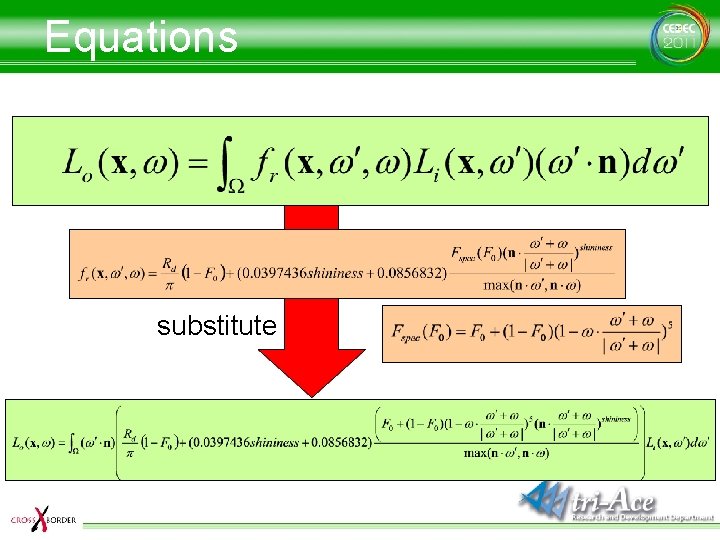 Equations substitute 