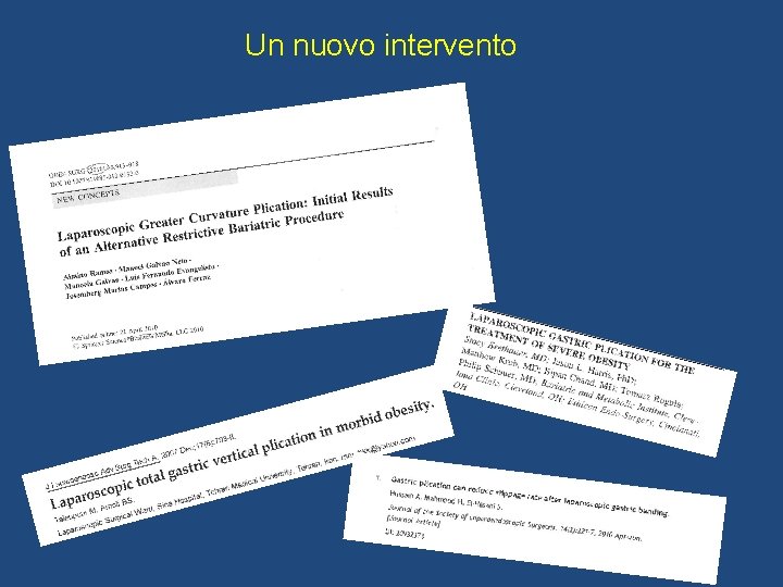 Un nuovo intervento ± 